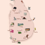 Sri Lanka Map - Printable Illustrated Poster